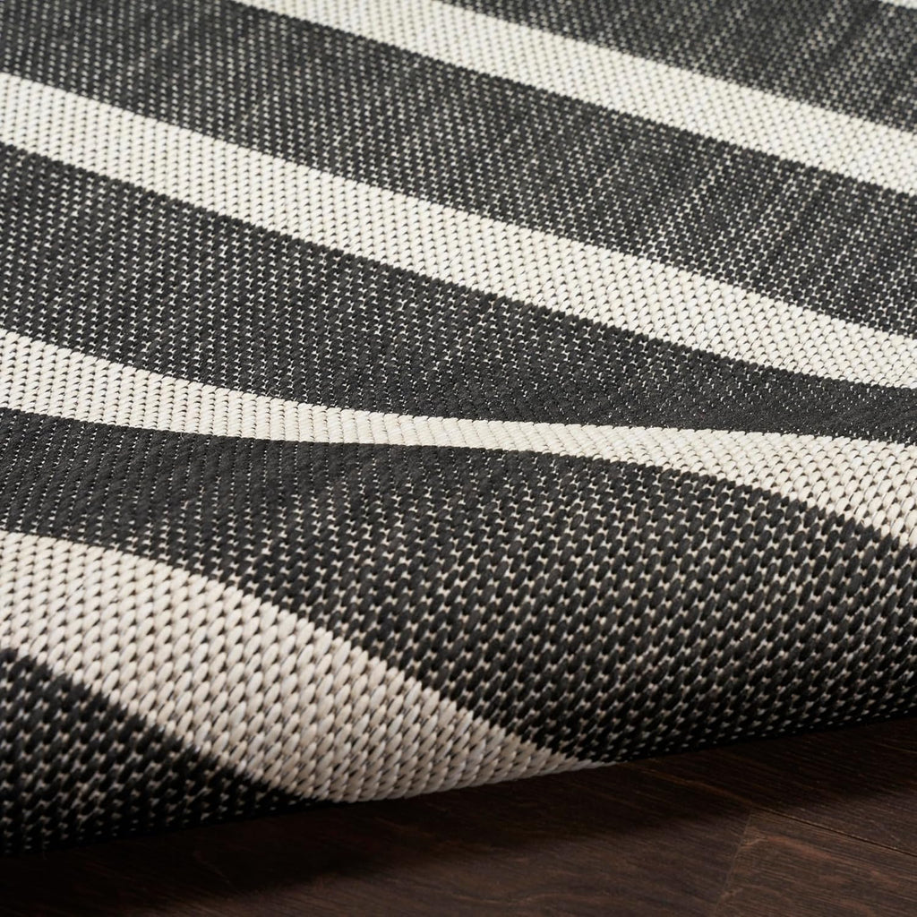 Nourison Home Positano Black Ivory 9' x 12' Area Rug - Easy Clean, Non Shedding, Bed Room, Living Room, Dining Room, Kitchen (9' x 12')