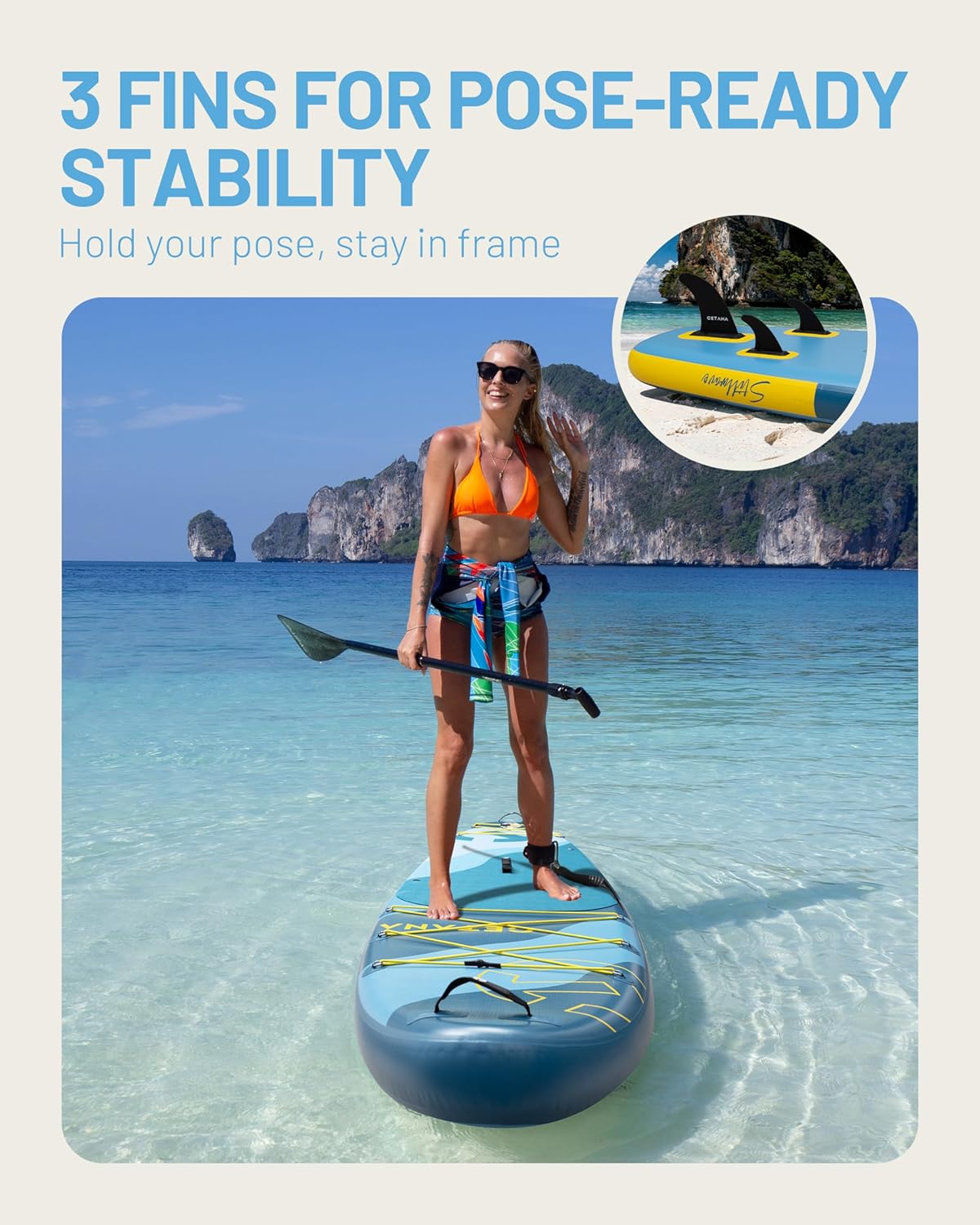 CETANA 11'6” x 35” Extra Wide Inflatable Paddle Board, 450 lb Capacity Wide Stable SUP, 2–3 Person Paddle Board for Photos, Aesthetic Photo-Ready Design, Beginner Friendly Stand Up Paddle Board