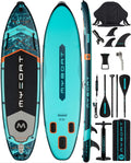 MYBOAT 11'6"×34"×6" Extra Wide Inflatable Paddle Board, Stand Up Paddle Board for Fishing, Sup Board with 3 Removable Fins, Dual Bungees, Camera Mount, Hand Pump, Strong Paddle,Leash