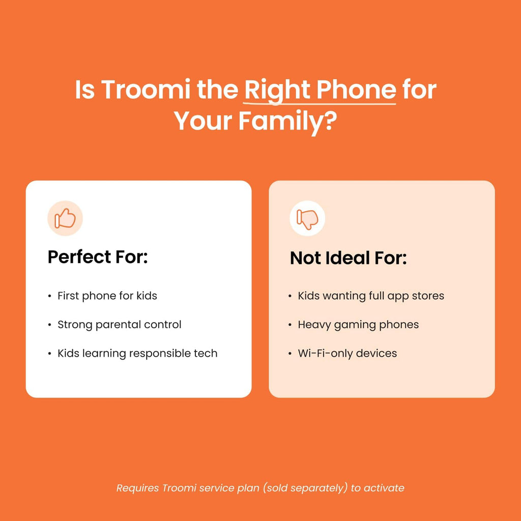 Troomi Safe Phone for Kids (Samsung Galaxy A16) – Parent-Managed Apps, GPS & Text Monitoring – Phone Purchase Only | Requires Service Plan & Activation