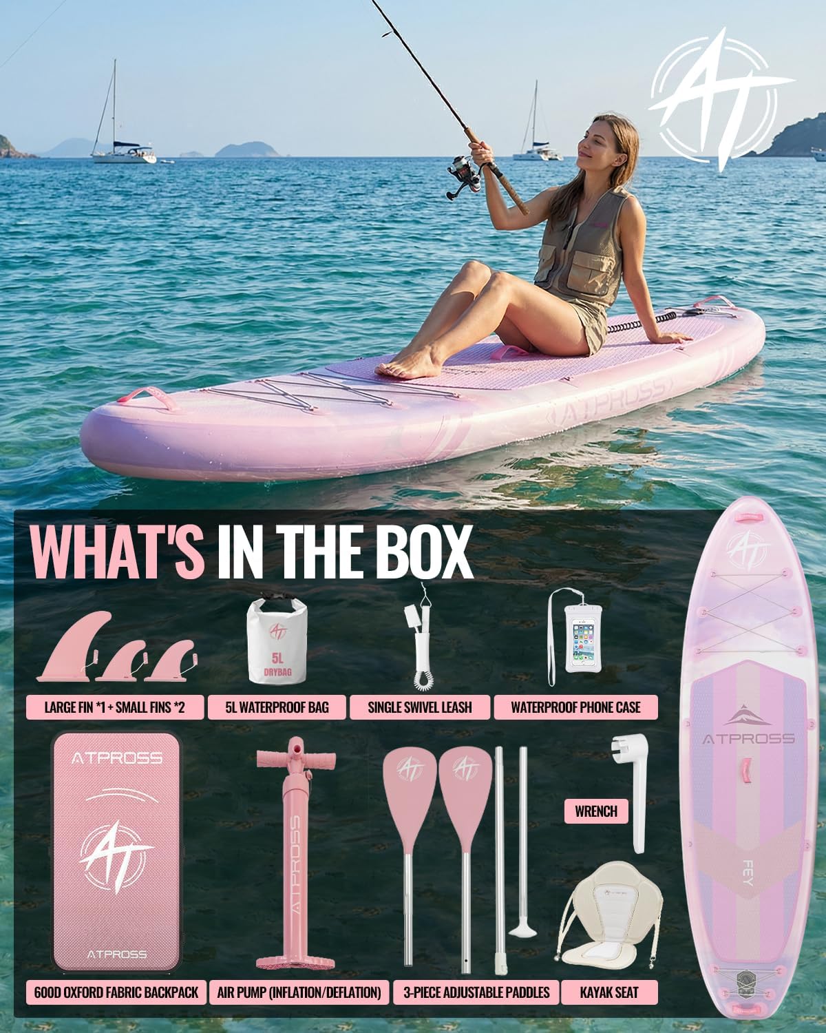 11'6"x35" Inflatable Paddle Board, 450lbs Extra Wide Stand Up Paddleboard for Adults with Premium SUP Accessories Kit & Backpack, Blow Up Kayak Non-Slip Stable Deck Boat for Yoga Fishing Surf