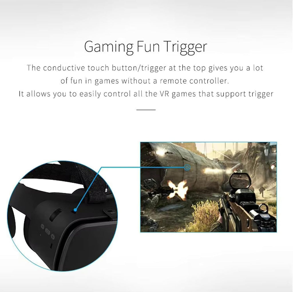 VR Headset Virtual Reality Glasses for iPhone and Android Phones, Foldable 3D VR Goggles Set Bundle with Bluetooth Headphones for Both Adults and Kids Play 3D VR Games Movies, Black
