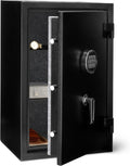 Amazon Basics Fire Resistant Security Safe with Electronic Keypad, Anti-theft Protection for Important Documents and Valuables, 2.1 Cubic Feet, 16.93"W x 13.8"D x 25.98"H, Black