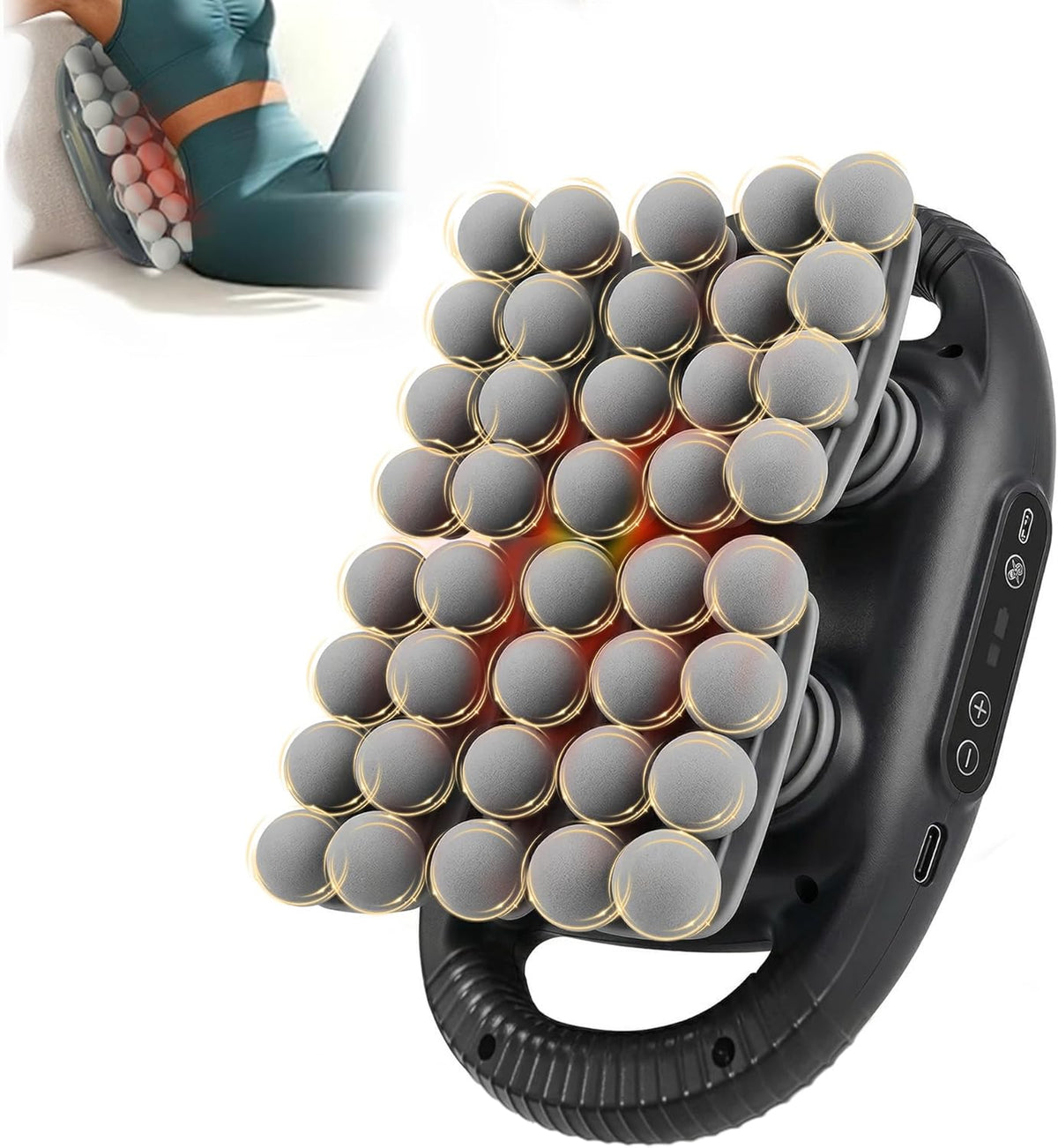 Massage Gun for Pain Relief, 40 Head Deep Tissue Percussion Massager with 9 Modes & 9 Intensity Levels, Electric Muscle Massager for Back, Neck, Shoulders, Legs & Glutes, Portable for Home & Office