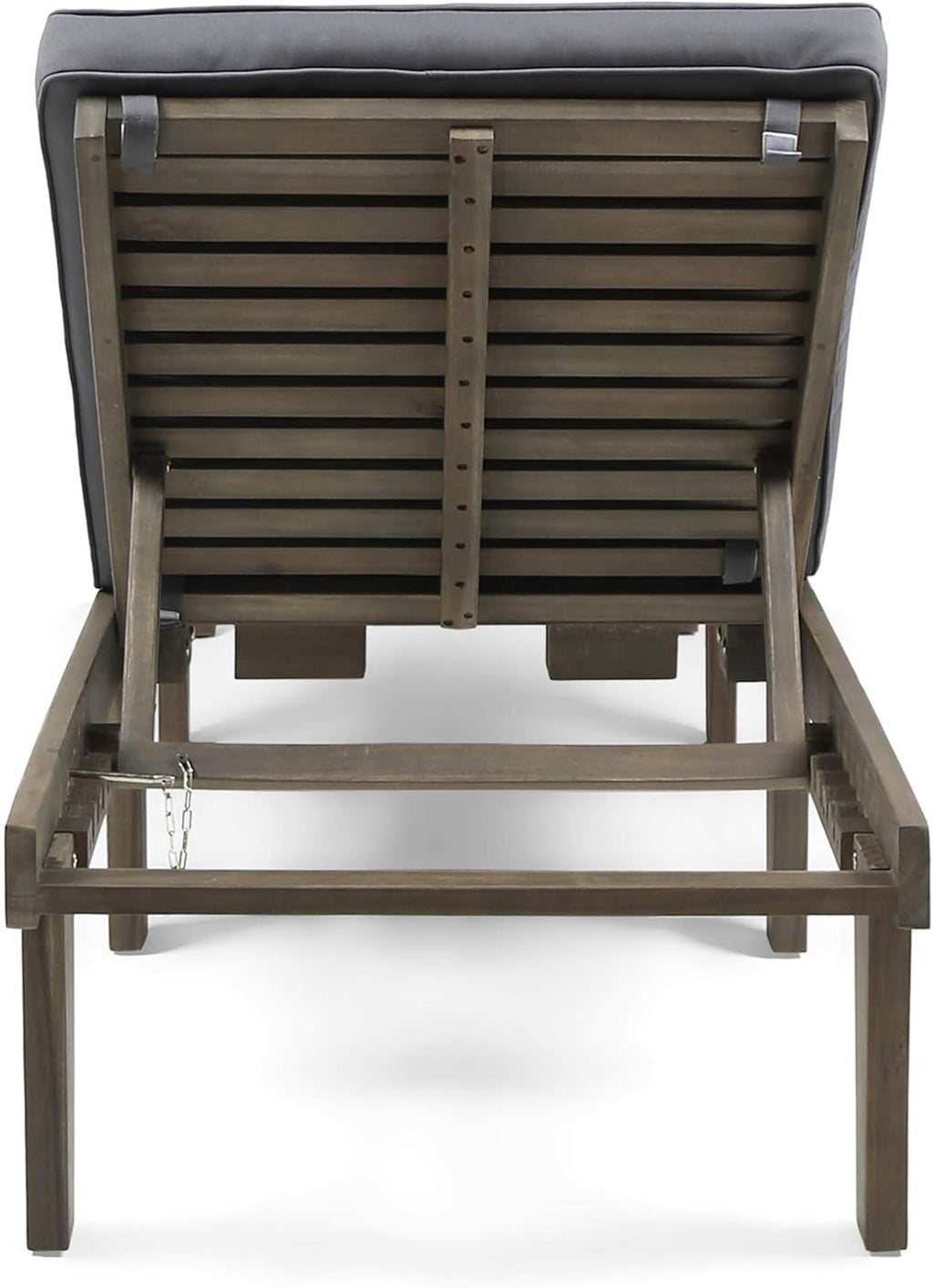 Christopher Knight Home Elliott Outdoor Acacia Wood 3 Piece Chaise Lounge Set, Gray Finish, Dark Gray