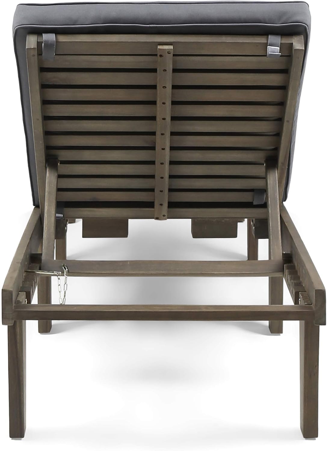 Christopher Knight Home Elliott Outdoor Acacia Wood 3 Piece Chaise Lounge Set, Gray Finish, Dark Gray