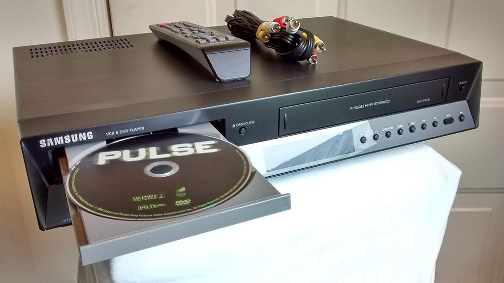 SAMSUNG DVD-V9700 HIFI STEREO DVD & VCR COMBO RECORDER 4 ROTARY HEAD. DIGITAL VCR RECORDER - TUNERLESS w/ HDMI, DVIX, DTS SURROUND, DOLBY DIGITSL. Remote Included + AV Connector Cords (Renewed)