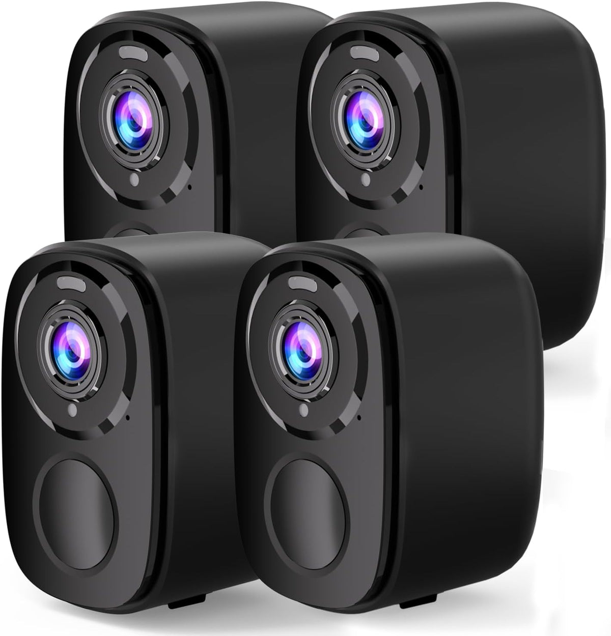 Rraycom 4Pack Wireless Home/Outdoor Security Cameras, 5MP Battery Powered Security Cameras with Spotlight Siren Alarm, AI Motion Detection, Color Night Vision, 2-Way Talk, SD/Cloud, Works with Alexa