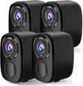 Rraycom 4Pack Wireless Home/Outdoor Security Cameras, 5MP Battery Powered Security Cameras with Spotlight Siren Alarm, AI Motion Detection, Color Night Vision, 2-Way Talk, SD/Cloud, Works with Alexa