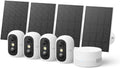 eufy Security eufyCam C35 4-Cam Kit with Solar Panel, Wireless Security Camera, Outdoor and Indoor, Magnetic Mount, Color Night Vision, Local Storage, No Monthly Fee, IP67, Build-in 8GB, White