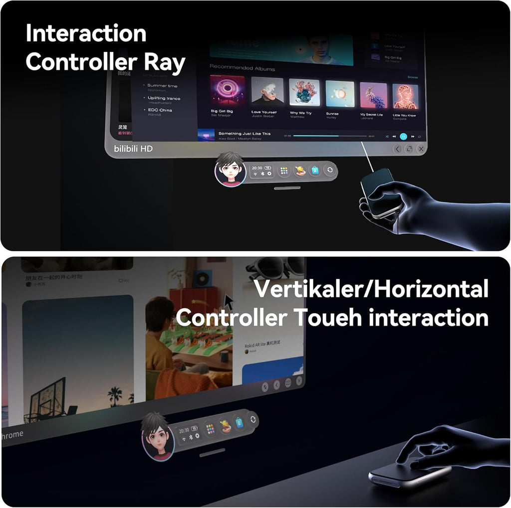 Rokid AR Spatial Glasses silver, AR Glasses Max2 silver with Station2, 360" Micro-OLED Three-Screen Display,120Hz OLED, 600 Nits, Multi-Tasking for Work & Gamingrt Console, Android, Windows Compatible