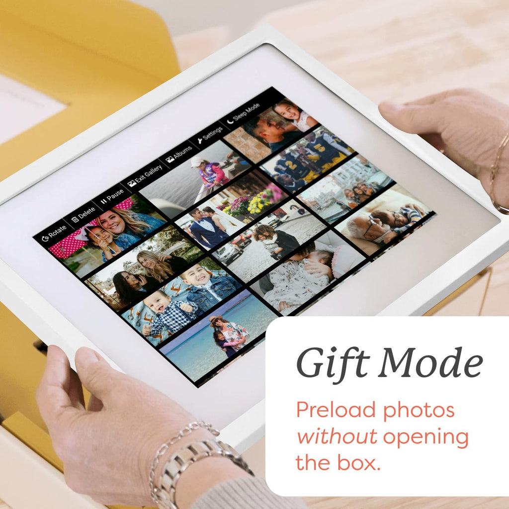Skylight Digital Picture Frame - WiFi Enabled with Load from Phone Capability, Touch Screen Digital Photo Frame Display - Customizable Gift for Friends and Family - 10 Inch White