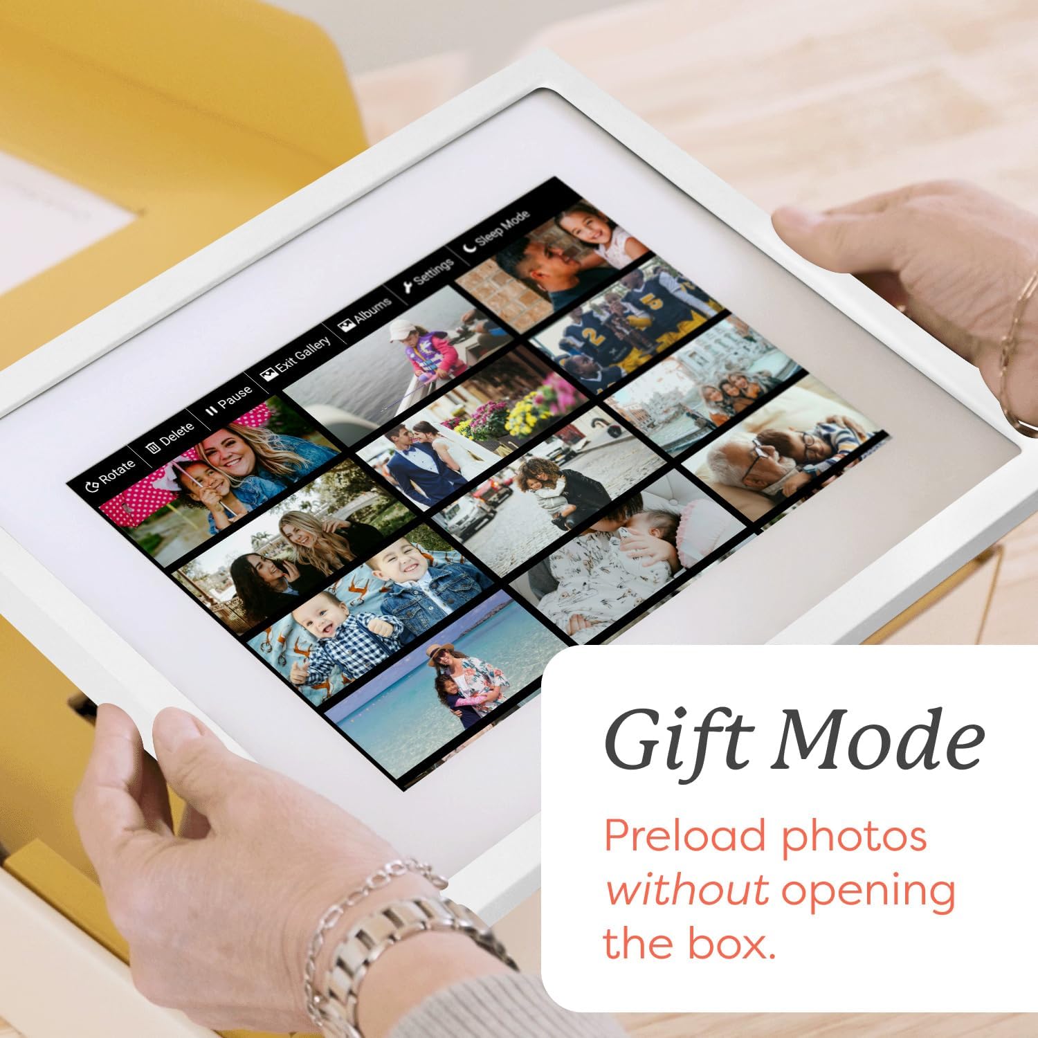 Skylight Digital Picture Frame - WiFi Enabled with Load from Phone Capability, Touch Screen Digital Photo Frame Display - Customizable Gift for Friends and Family - 10 Inch White