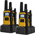 Retevis RB48 IP67 Waterproof Walkie Talkies Long Range, MIL-STD-810H Heavy Duty Two Way Radio, Rugged & Large Front PTT, Vibration Alert, NOAA, Floating, for Construction Job Site (4 Pack) Yellow