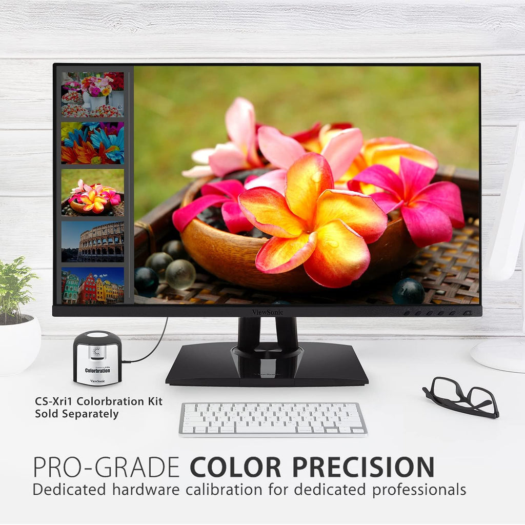 ViewSonic VP2756-2K 27 Inch IPS 1440p Ergonomic Monitor, Color Accuracy, Pantone Validated, 60W USB C (Renewed)