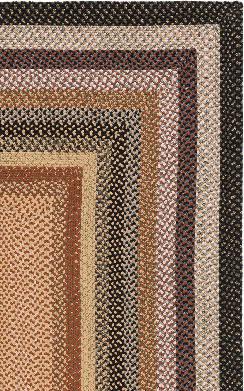 SAFAVIEH Washable Rug Outdoor Braided Collection - 8' x 10', Multi, Handmade & Reversible, Non-Shedding & Easy to Clean, Ideal for Patio, Backyard, Mudroom (BRD308A)