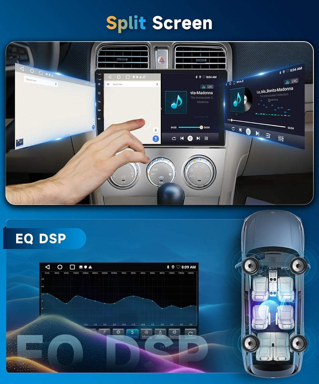 Car Radio Stereo for Subaru Forester Radio 2002-2008 2+64G with Wireless Carplay/Android Auto,Android Car Stereo 9 Inch Touch Screen GPS DSP WiFi Bluetooth FM/RDS Mirror Link SWC Backup Camera