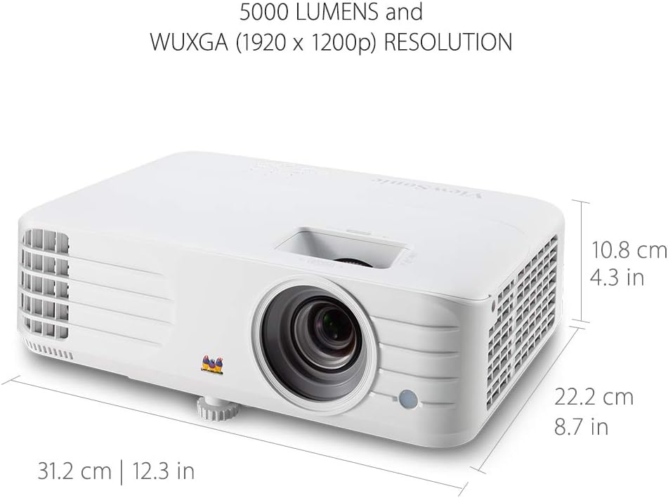 ViewSonic PG701WU 3500 Lumens WUXGA Projector with Vertical Keystone Dual 3D Ready HDMI Inputs and Low Input Latency for Home and Office
