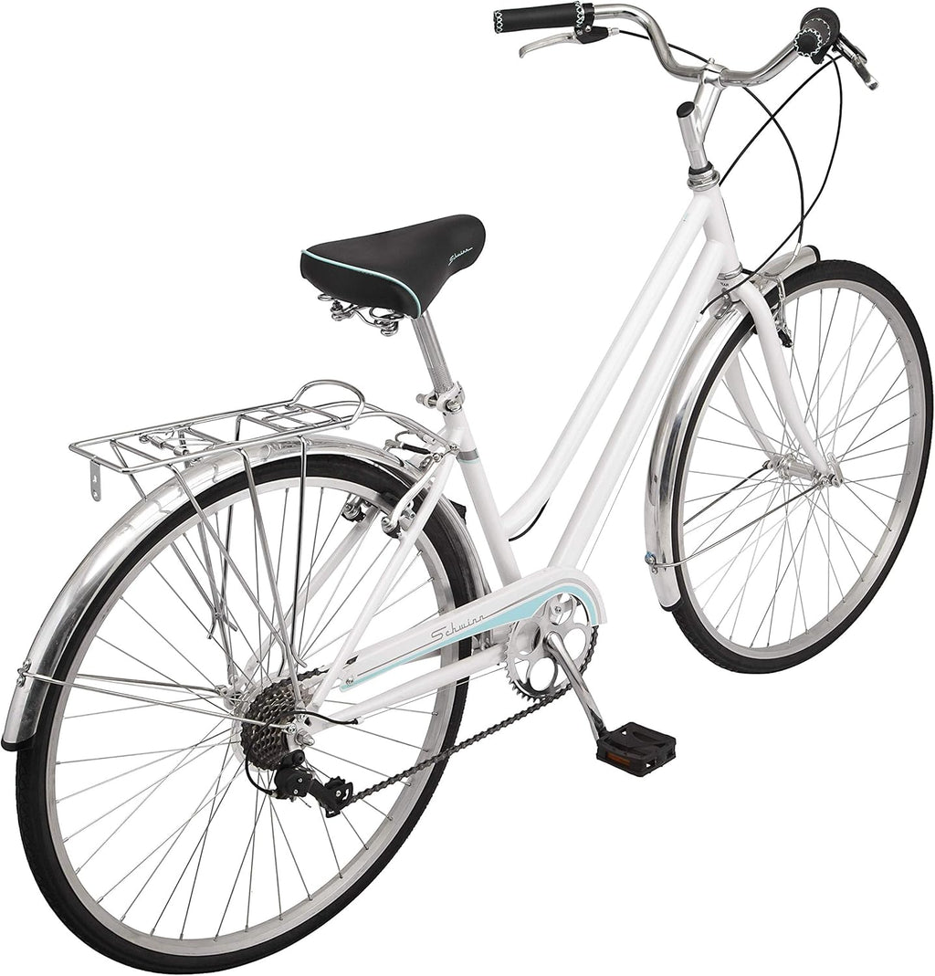 Schwinn Wayfarer Hybrid Bike, 700c Mens and Womens Bike, 7-Speed Hybrid Bicycle, Retro Steel Frame, Front and Rear Linear Pull Brakes, Fenders, Cargo Space, Adult Bicycle