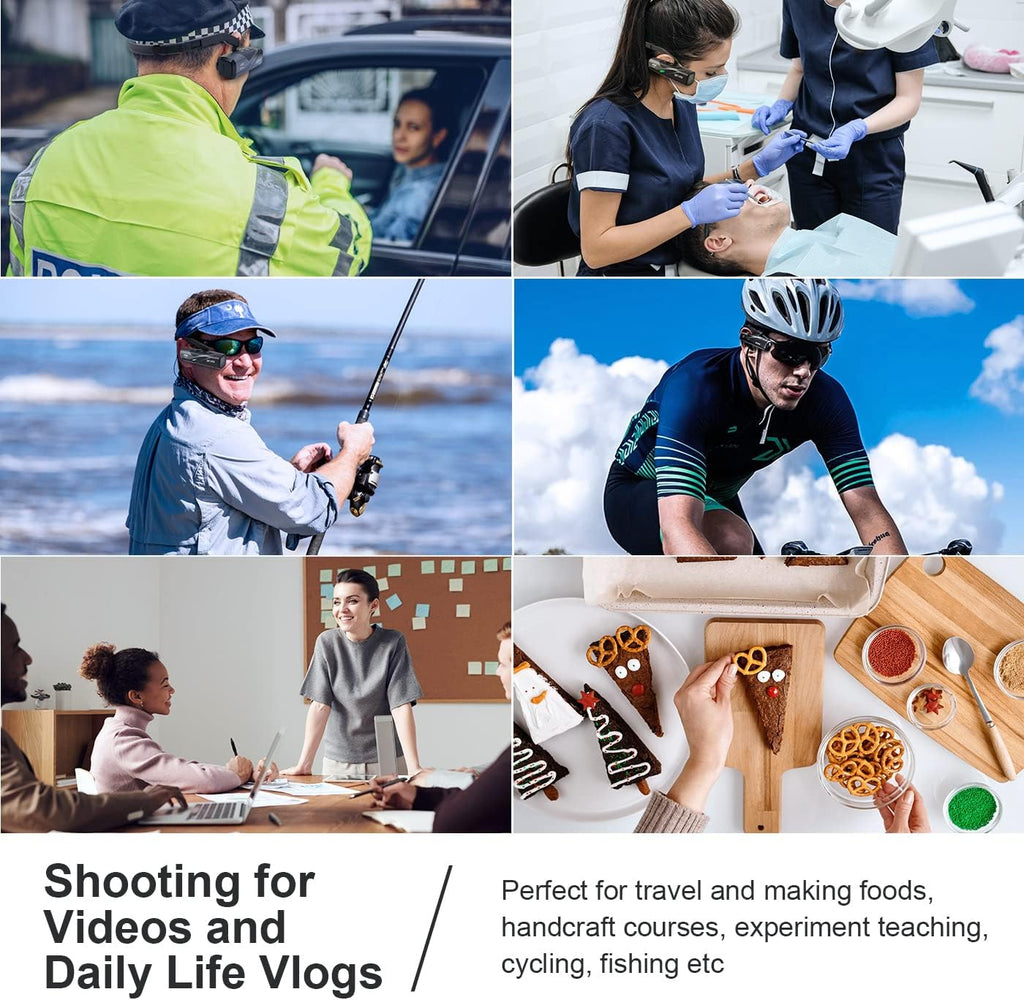 ORDRO EP8 4K Video Camera for Vlogging, 2.0 Gimbal Stabilizer Hands Free Wearable Vlog Camera, 4K 60FPS UHD Head Mounted Video Camera with Remote Control(Black)