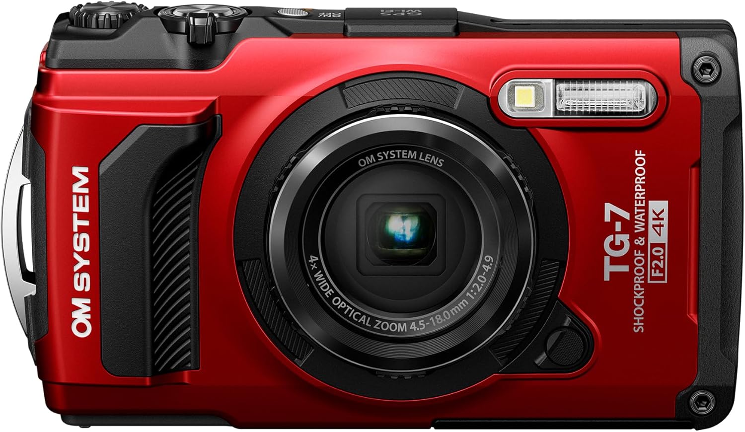 OM System OLYMPUS Tough TG-7 Red Underwater Camera, Waterproof, Freeze Proof, High Resolution Bright, 4K Video 44x Macro Shooting (Successor Olympus TG-6)