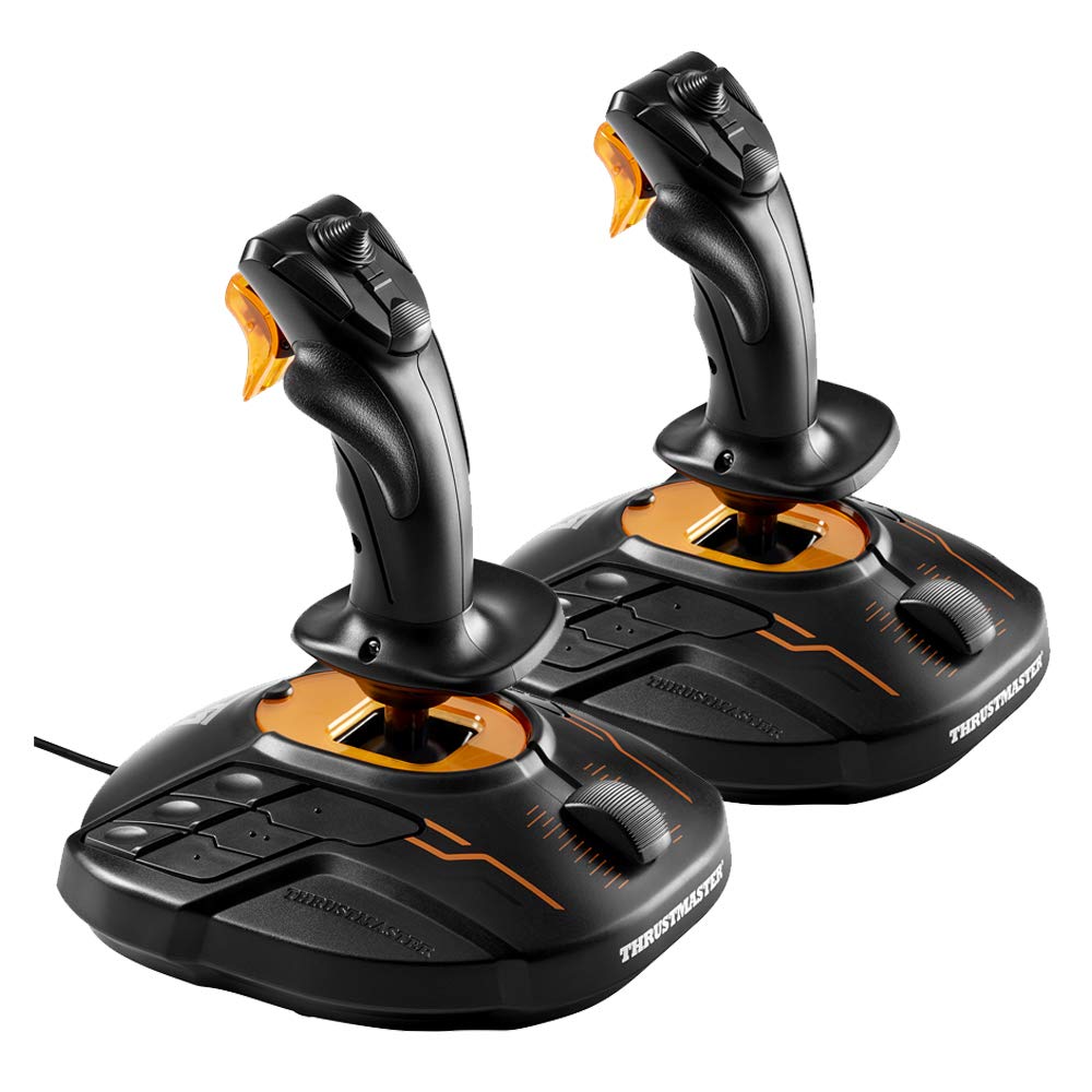 Thrustmaster T16000M FCS Space Sim Duo Stick, Hall Effect Dual Joystick Flight Controller, 32 Buttons, Ambidextrous Flight Sim Joystick and Throttle Setup, Compatible with PC