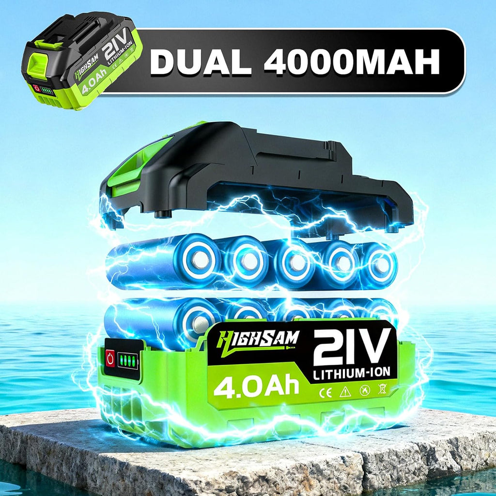 Cordless Portable Car Washer-Brushless Motor, 2X4000mAh Batteries & Fast Charger, 6-in-1 Nozzle, Extension Rod, 16.4FT Hose & Storage Case, Handheld Car Cleaning Tool for Car/Home/Patio & Garden