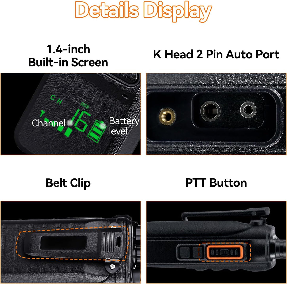 Retevis RT86 2 Way Radio Long Range,Professional Radio Walkie Talkies with Mic,Heavy Duty Two Way Radios,High Power, 2600mAh, Rechargeable Radios for Adults Warehouse Industrial Manufacturing(4 Pack)