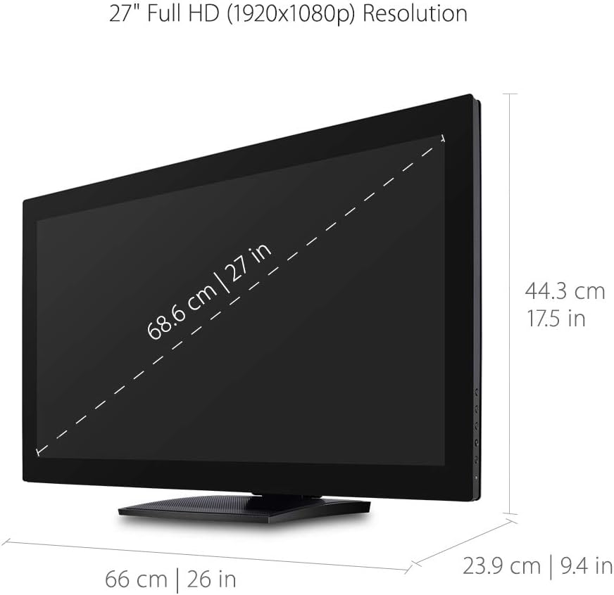 ViewSonic TD2760 27 Inch 1080P 10-Point Multi Touch Screen Monitor with Advanced Ergonomics RS232 HDMI and DisplayPort (Renewed)