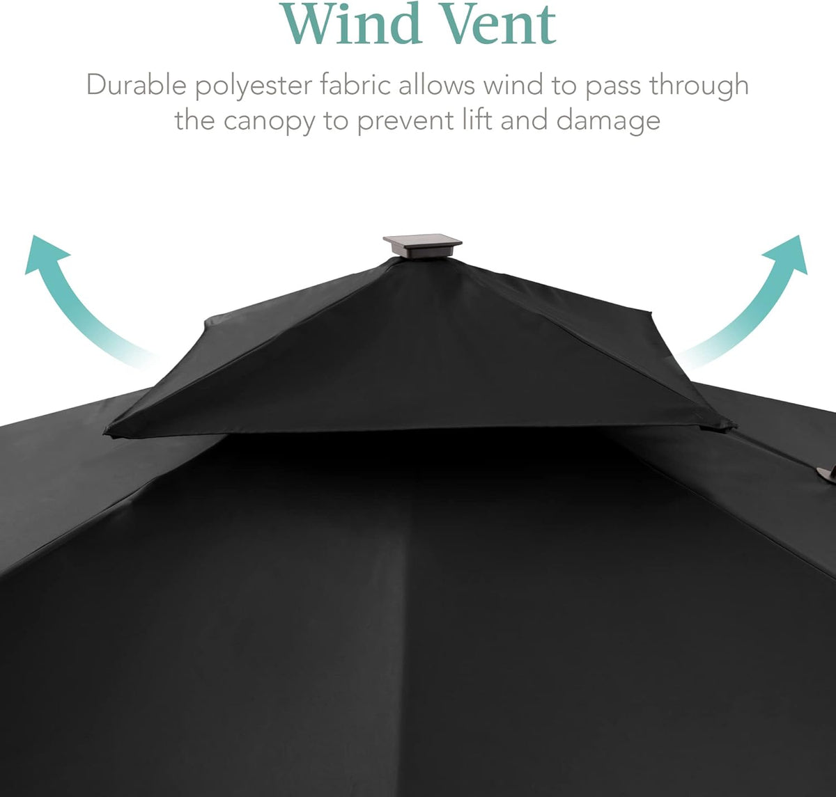 Best Choice Products 10x10ft Cantilever Patio Umbrella w/Base Included, Solar LED Lights 360 Rotation Large Offset Hanging Outdoor Shade for Deck Pool Backyard w/Stand – Black