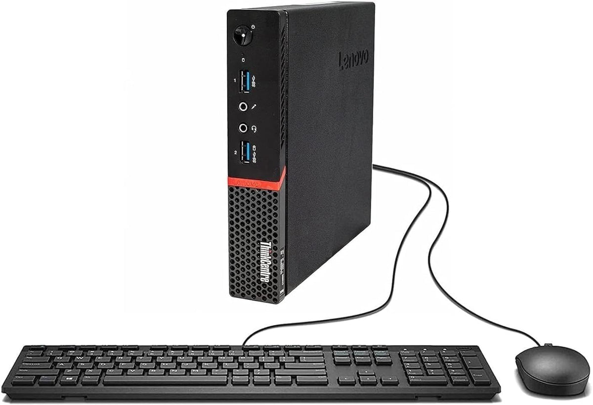 Lenovo ThinkCentre M700 Tiny Desktop PC with 24" FHD Monitor, Intel Quad Core i5-6500, 16GB DDR4 RAM 256GB SSD, 2 DisplayPort, Keyboard & Mouse, WiFi, Windows 11 Pro (Renewed)