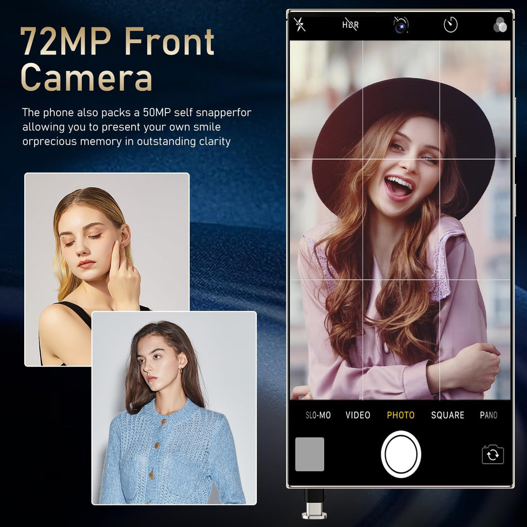I24 Ultra 5G Unlocked Phones 8+512GB Android13 Smartphone Battery 6800mAh 6.9" HD Screen Unlocked Cell Phone,48MP+108MP Camera/Face ID/5G/Fingerprint Lock/Dual SIM/GPS (White)