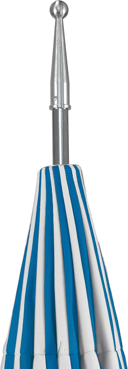 California Umbrella 8.5' Rd. Pagoda Style Patio Umbrella, White Pole, Pacific Blue/Natural