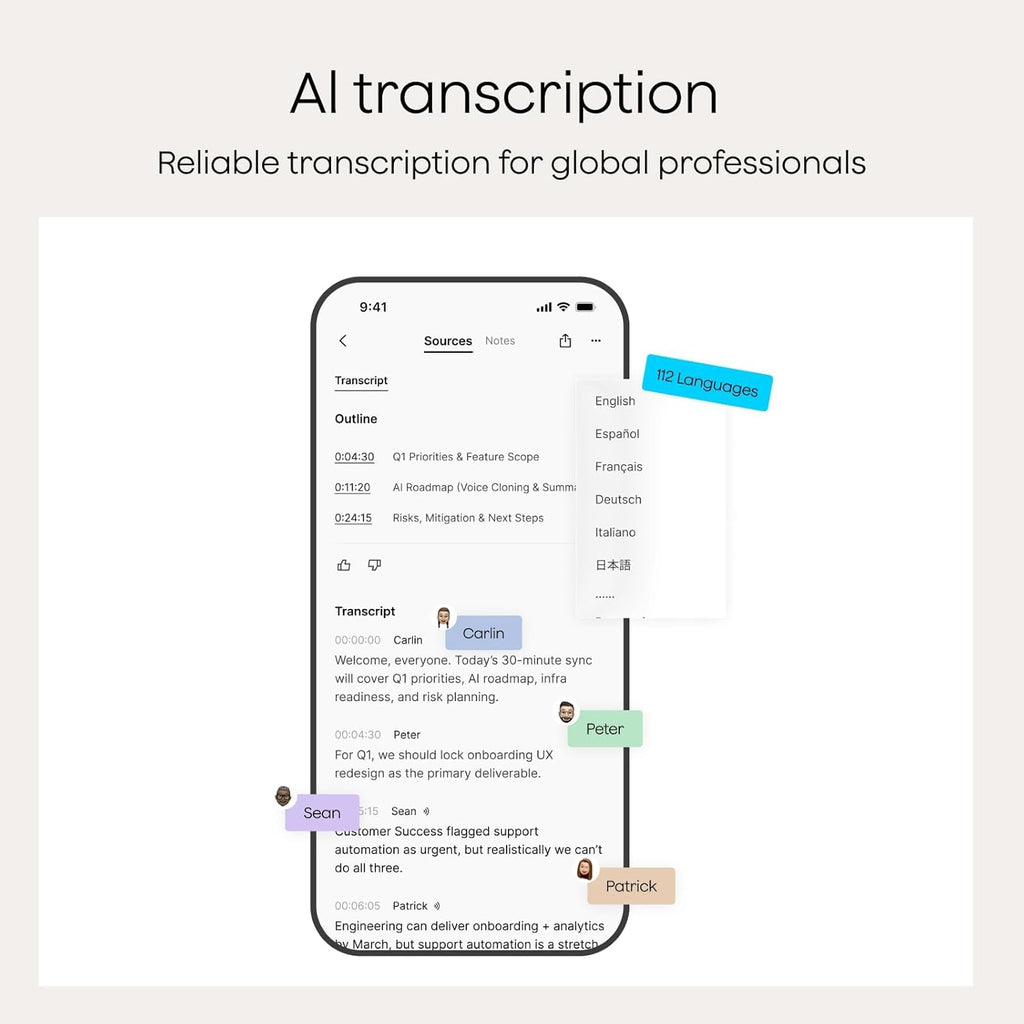 Plaud Note Pro AI Voice Recorder, Transcribe & Summarize with AI Note Taker for Meetings & Calls, Professionals & Teams, Supports 112 Languages, Ultra-Slim, InstantView Display, Case Included, Black