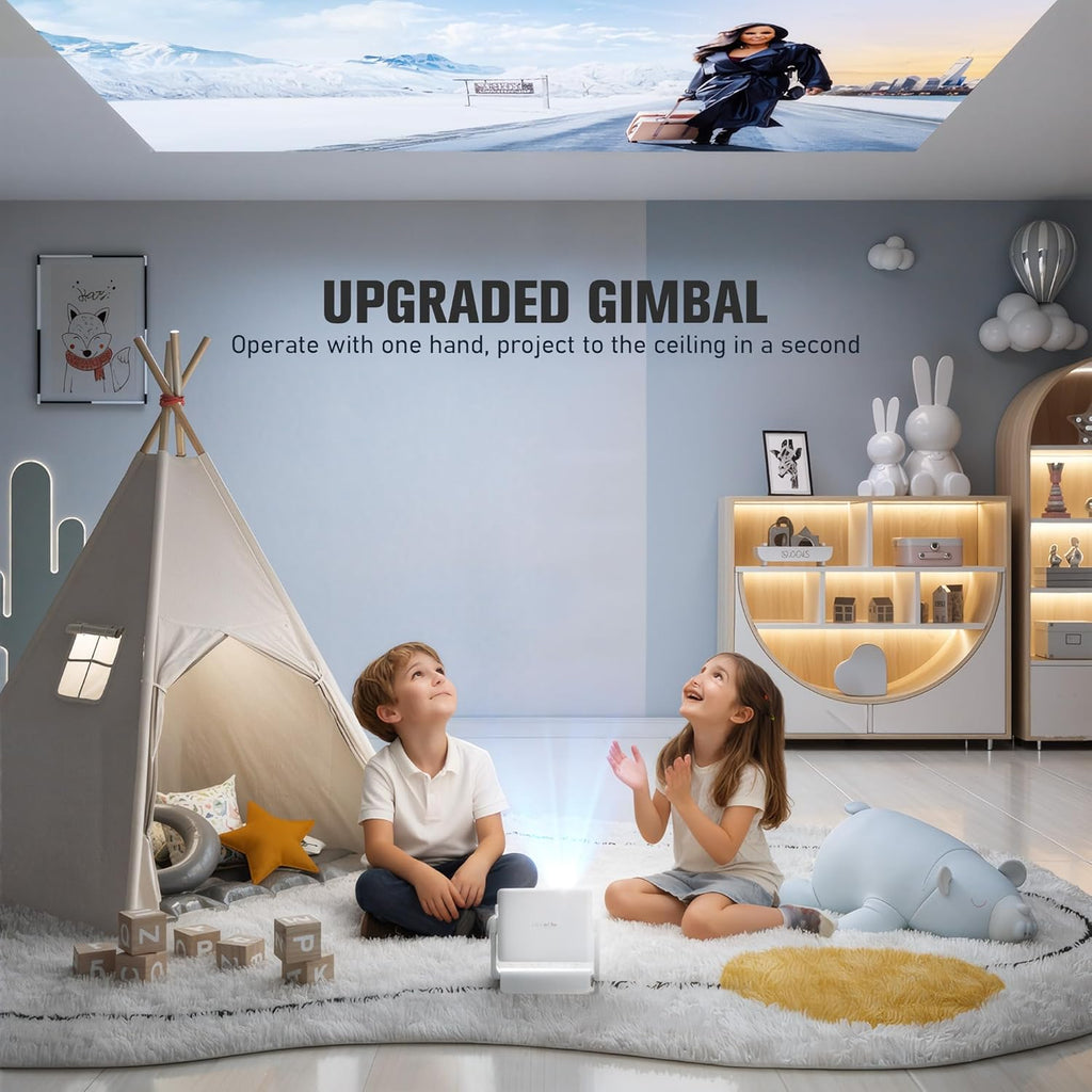 【Officially-Licensed APP & 2000 ANSI】4K Mini Outdoor Projector with WiFi and Bluetooth, VOPLLS Portable Smart Movie Wireless TV Projector for Bedroom/Home/Gaming