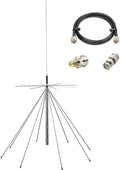 Scanner Antenna/Discone Antenna/GMRS Antenna with 10meter Cable PL-259 SMA, 25~1300 MHz Support CB, HF, AIR, UHF, VHF, FM, AM, FRS, GMRS, 1090MHz