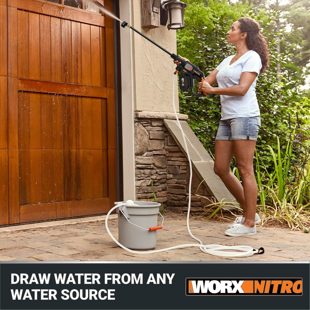Worx NitroHydroshot20V 710PSI Light-DutyElectric Pressure Washerwith Brushless Motor Cordless, Lightweight, 5-in-1Portable Power Cleaner, Power Share Compatible – Battery & Charger Included