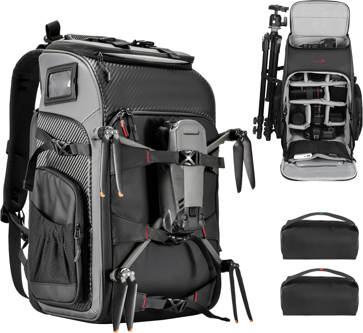 STARTRC VCR Camera Backpack Professional Bag 40L DSLR/SLR Mirrorless Travel Case Photography Tactical Compartment for Canon/Nikon/Sony Camera Holder Tripod Lens Laptop (Only Backpack)