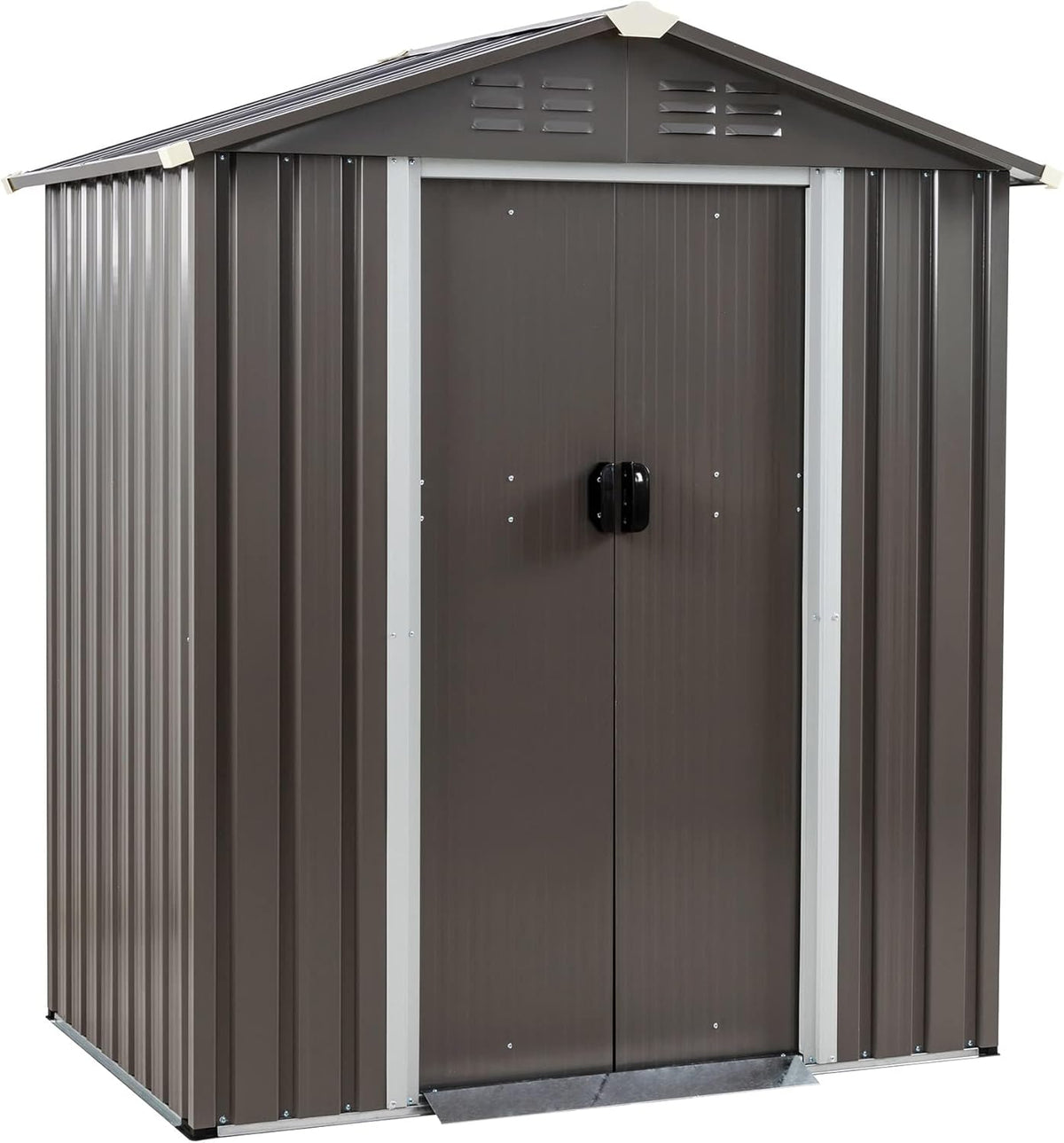 Shintenchi 5x3 FT Outdoor Storage Shed with Window, Lockable Outdoor Waterproof Tool Storage Sheds, Weather Resistant Tool Storage House Shed for Garden, Backyard, Patio Utility Tool Storage,Dark Gray