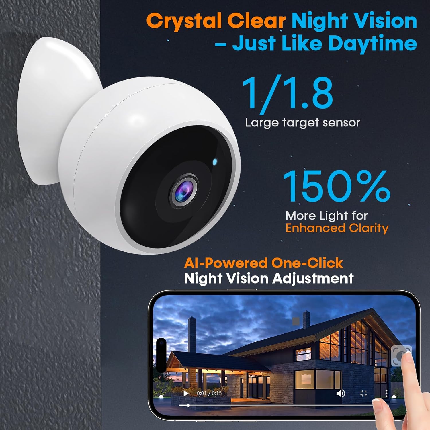 AMTIFO Security Cameras Wireless Outdoor Magnetic - 4-Pack Install-Free Indoor Smart 2K WiFi - Long Battery Life Powered Wireless Security Camera with AI Motion Detection