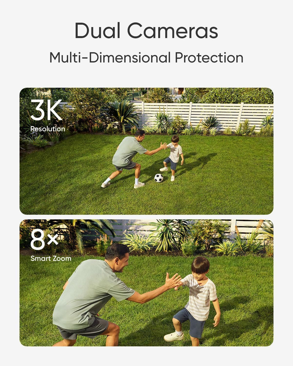 eufy Security Dual-Lens 360°Coverage Floodlight Camera E340,Security Camera Outdoor, Pan &Tilt,AI Detection&Tracking,8× Hybrid Zoom,No Monthly Fee, 24/7 Recording, Dual-Band Wi-Fi 6, 2000 LM,Wired