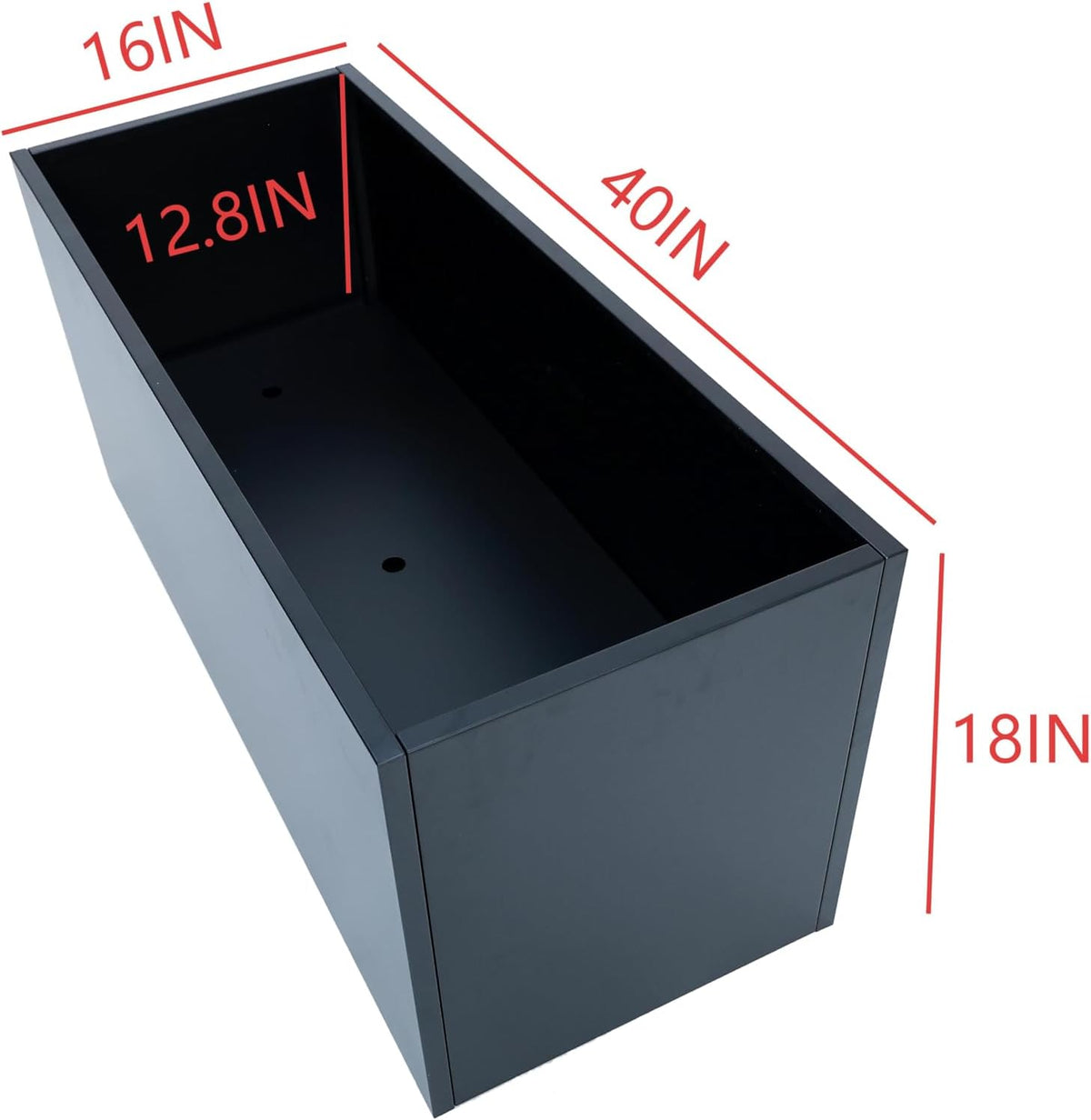 40" L x 16" W x 18" H Metal Large Rectangular Planter - Long Planter Box for Outdoor Patio/Porch Planter Boxes Outdoor Modern Design for Plants, Flowers, Garden,Spliced Flower Pot (Black)