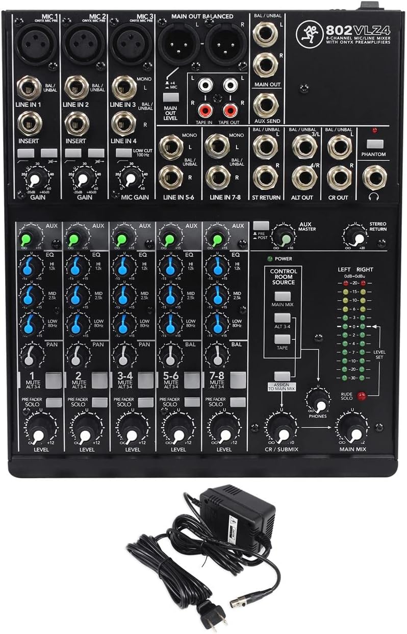 Mackie 802VLZ4, 8-channel Ultra Compact Mixer with High Quality Onyx Preamps