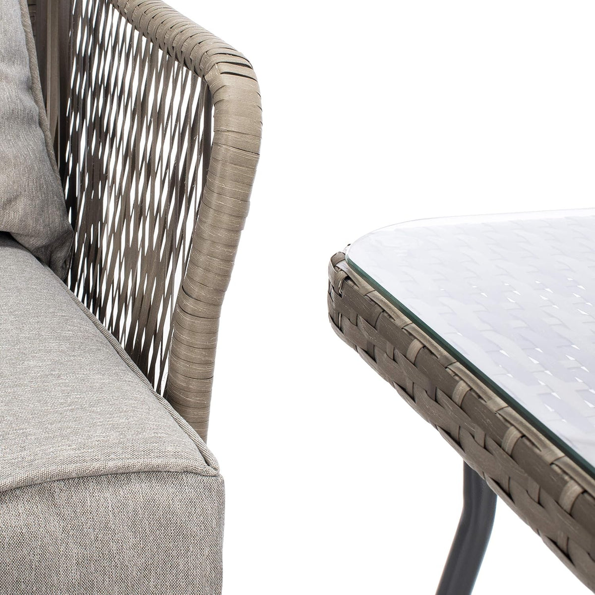 SAFAVIEH Outdoor Collection Narda Natural Grey/Grey Cushion 5-Piece Patio Chaise Lounge Set (PAT9018B-2BX)