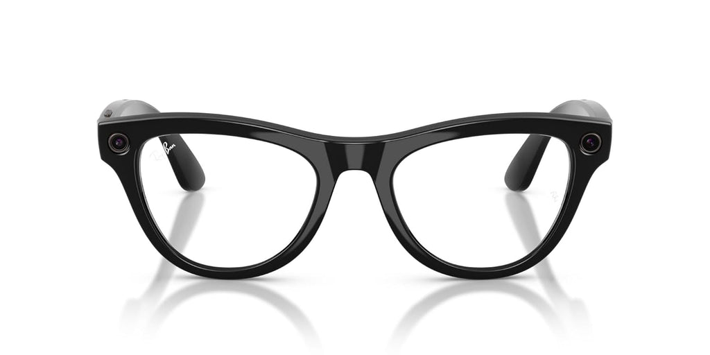 Ray-Ban Meta (Gen 2), Skyler, Shiny Black | Smart AI Glasses for Men, Women — 2x Battery Life — 3K Ultra HD Resolution — 12 MP Ultra-Wide Camera, Audio, Video — Transitions® Graphite Green Lenses