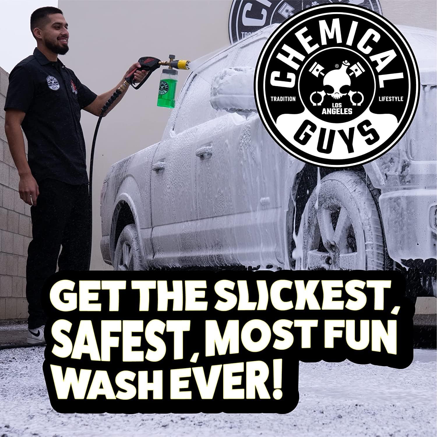 Chemical Guys Big Mouth Max Release Foam Cannon - Foam Cannon for Pressure Washer for Car Wash, Home Cleaning, and Boat Wash with 34 oz Bottle