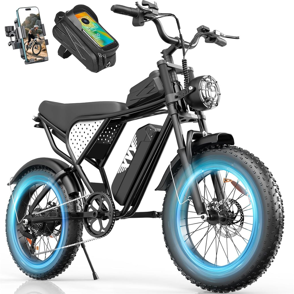 YVY 1500W Peak Electric Bike for Adults, 35MPH Top Speed 48V 20Ah Battery eBike, UL2849 Certified Mountain e-Bike for Hill Climbing, 20" Fat Tire All-Terrain, Full Suspension