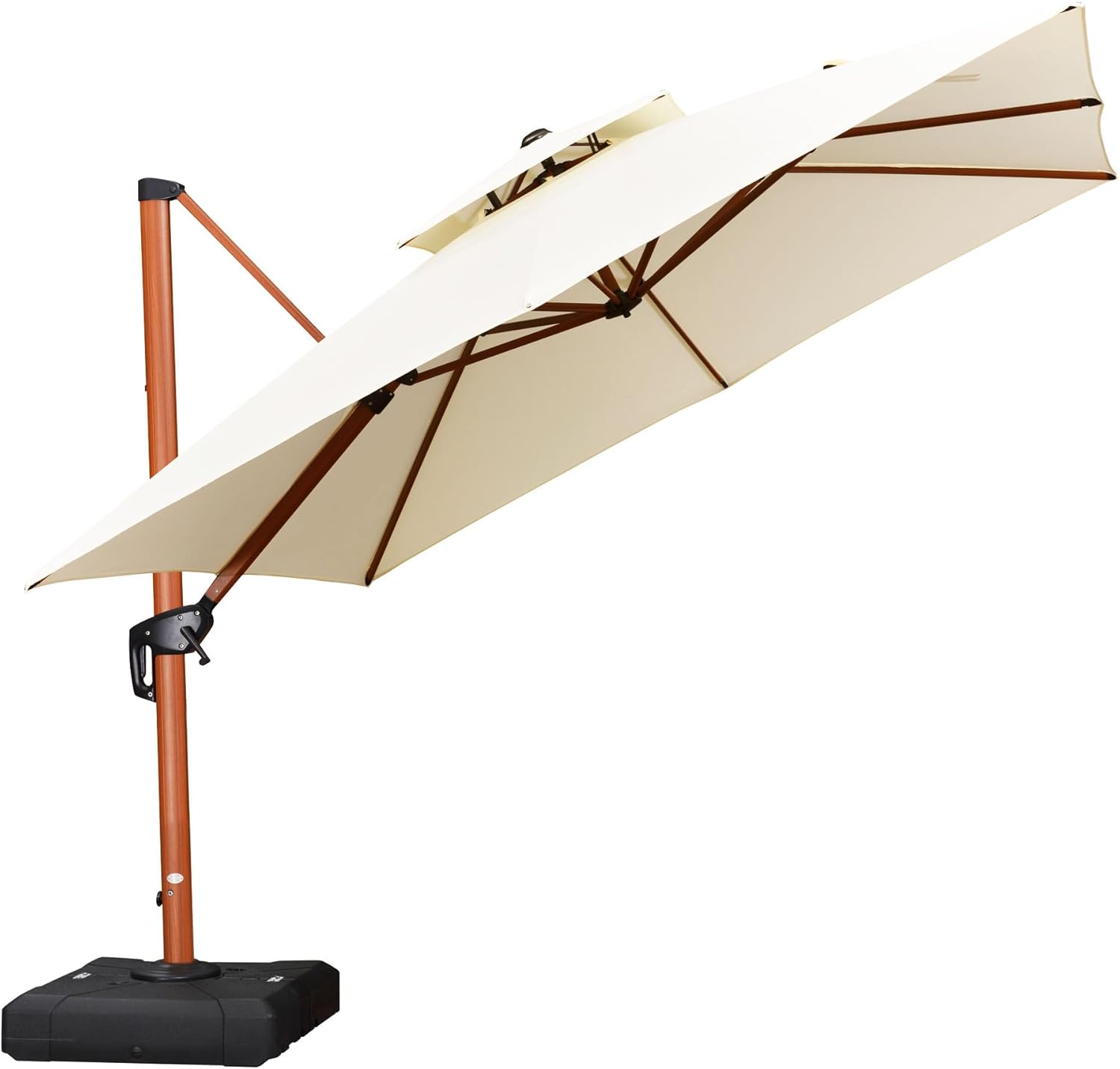 PURPLE LEAF 10ft Patio Umbrella Outdoor Square Umbrellas Large Cantilever Umbrella Windproof Offset Umbrellas Heavy Duty Sun Umbrella for Garden Deck Pool Patio, Cream