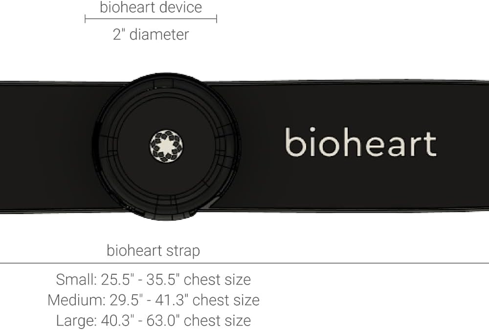 Bioheart | 24/7 Continuous Heart Monitor | No Prescription Needed | Smart Wearable | Chest Strap | One Month Subscription Included