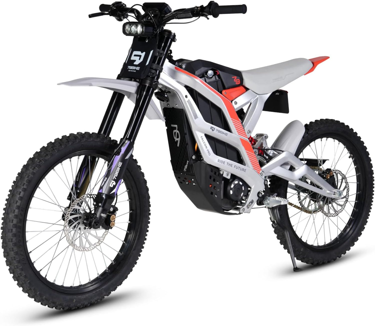 Electric Dirt Bike for Adult, Falcon Pro Platinum, 72V/35AH/10000W(Peak) Motor Ebike, 53MPH Max Speed, 410N.m Max Torque, 3.5h Fast Charging, Off-road 19" Tires, Hydraulic Disc Brake E-Motorcycle